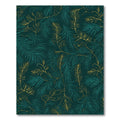 Deep Teal Golden Feathers Foliage Rug
