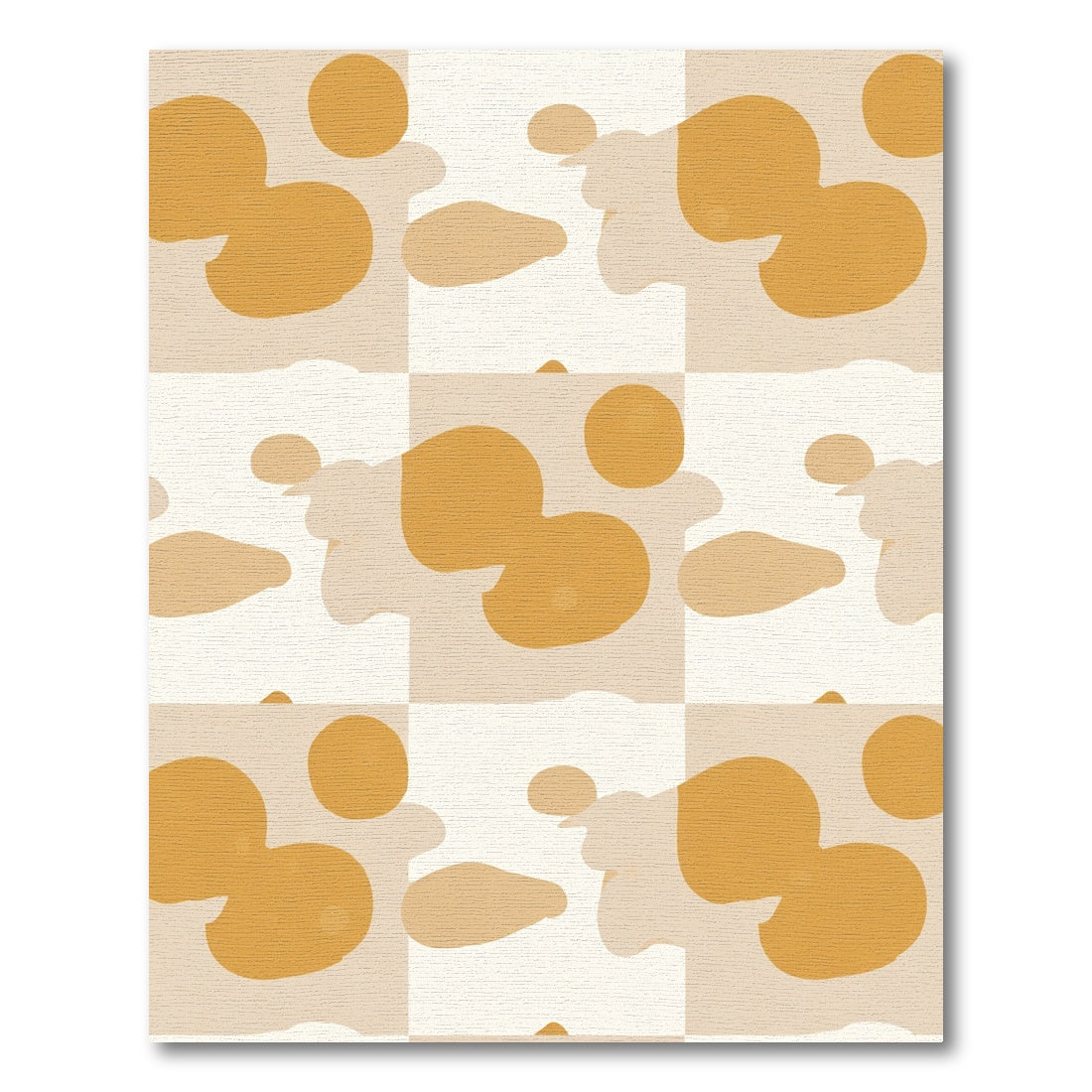 Golden Ochre Blob Check Rug