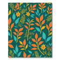 Bold Teal Orange Yellow Foliage Rug