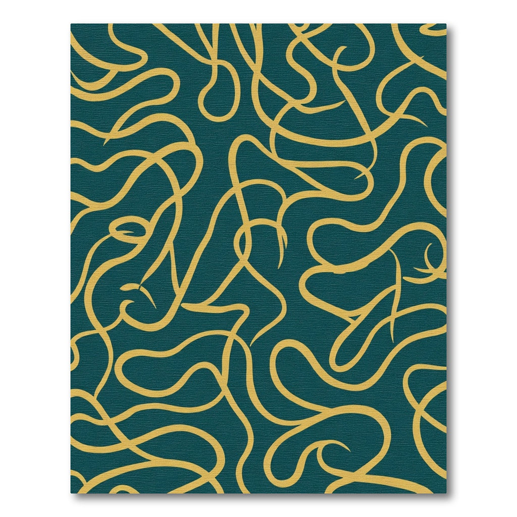 Deep Teal Yellow Swirl Harmony Rug