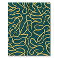 Deep Teal Yellow Swirl Harmony Rug