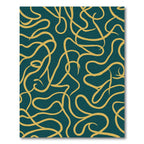 Deep Teal Yellow Swirl Harmony Rug