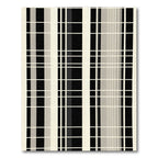 Monochrome Abstract Stripe Checkerboard Rug