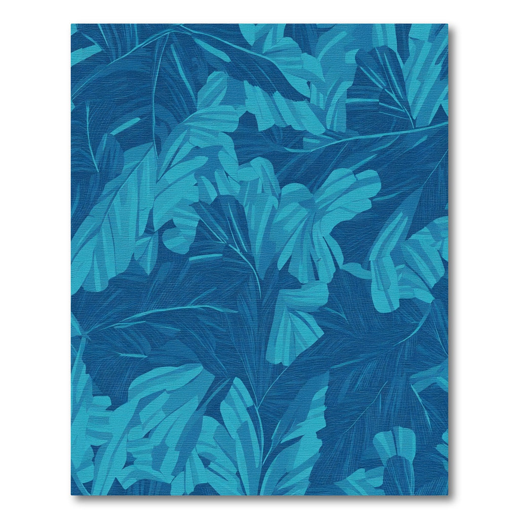 Deep Teal Lush Tropical Foliage Rug