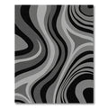Monochrome Wavy Stripe Abstract Rug