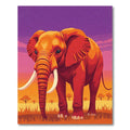Orange Elephant Savannah Sunset Sky Rug