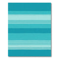 Aqua Teal Striped Gradient Rug