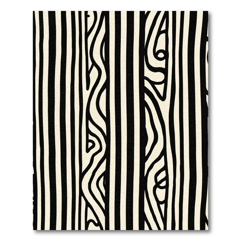 Abstract Black Cream Zebra Stripe Rug