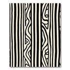 Abstract Black Cream Zebra Stripe Rug