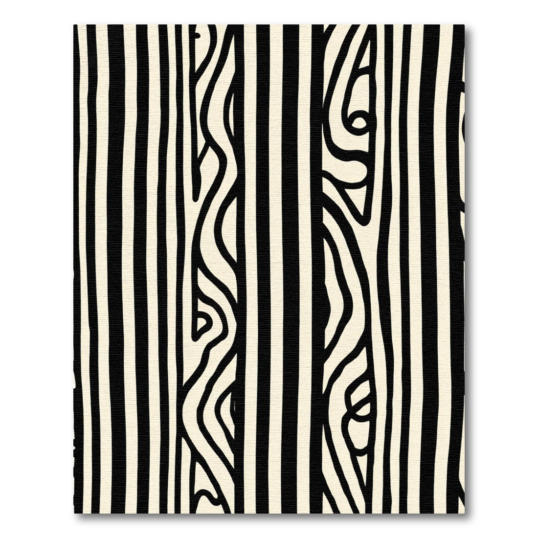 Abstract Black Cream Zebra Stripe Rug