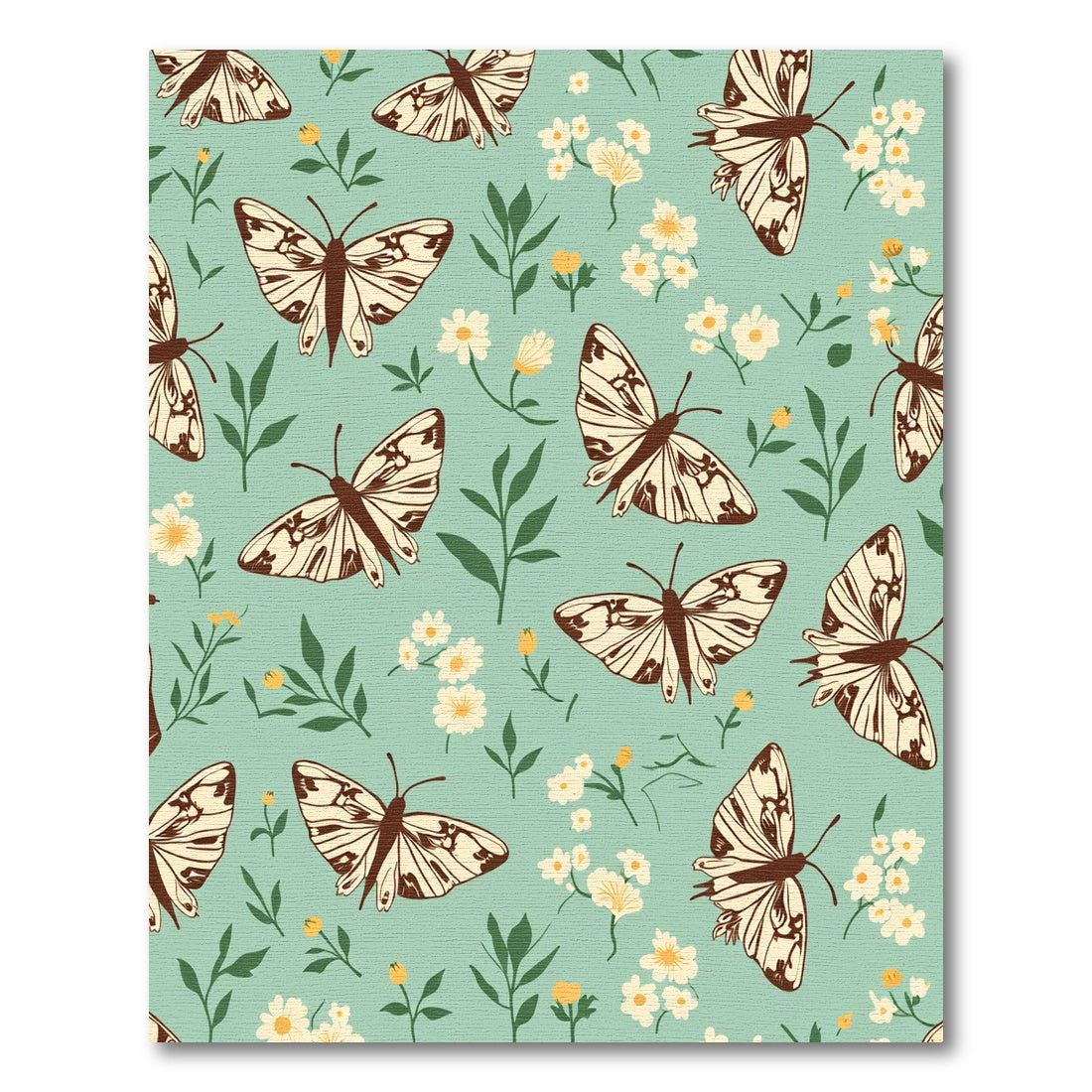 Light Blue Butterfly Garden Meadow Rug