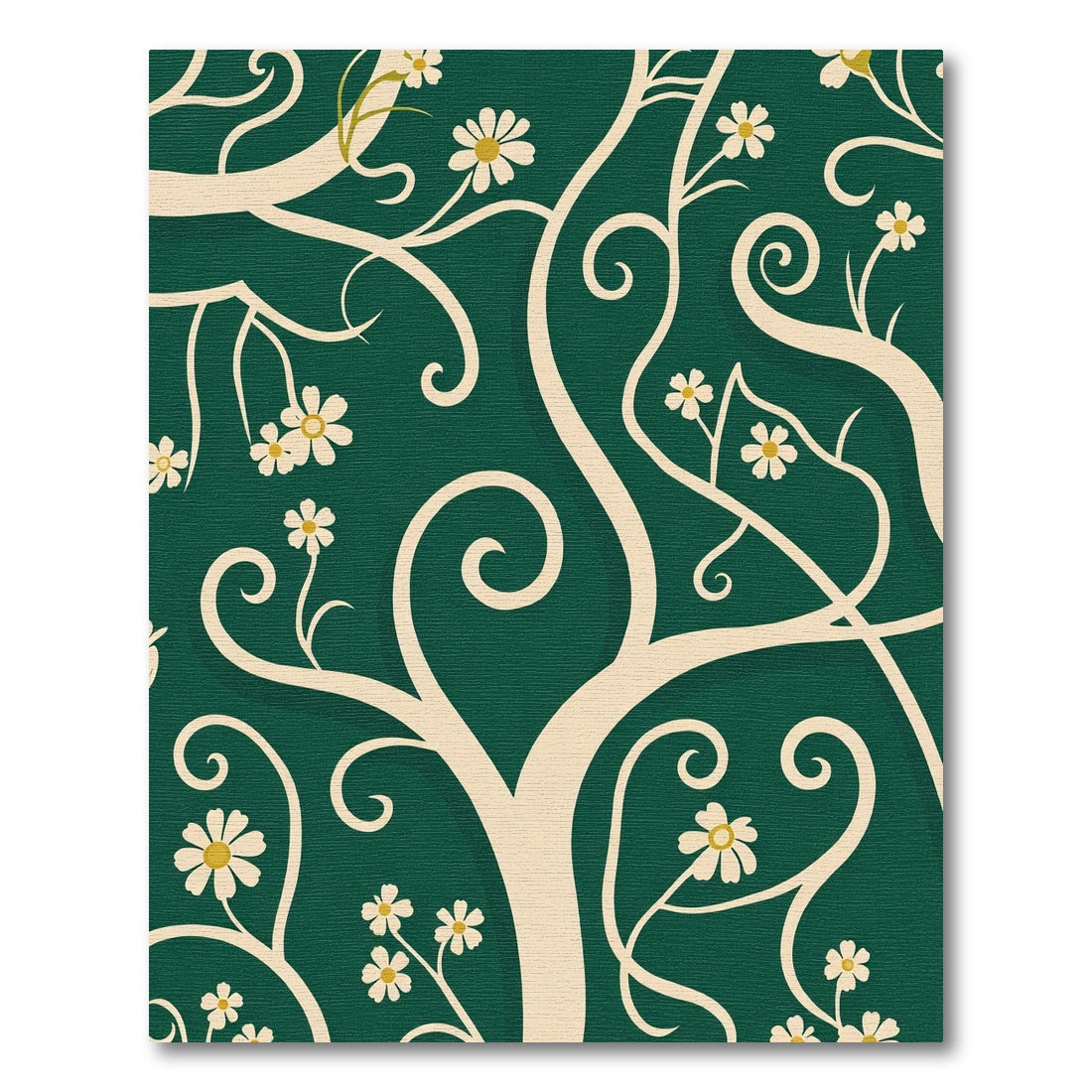 Cream Swirl Floral Emerald Garden Rug