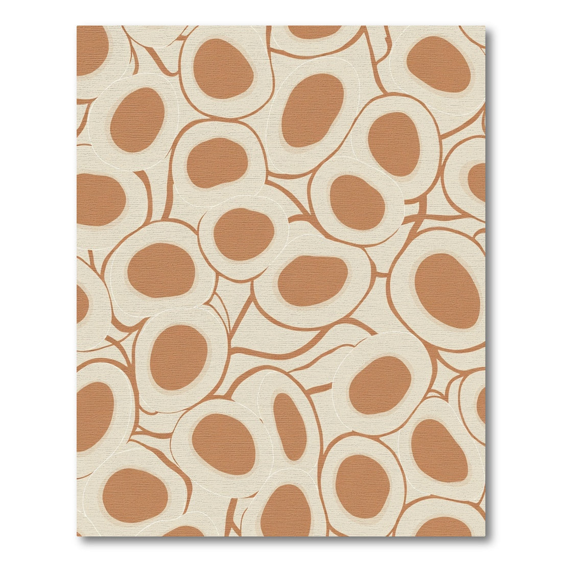 Abstract Organic Ovals Cream Brown Rug
