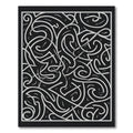 Black White Swirl Overlap Abstract Rug
