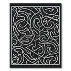 Black White Swirl Overlap Abstract Rug