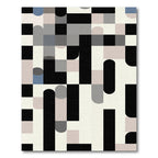 Modern Black Neutral Geometric Abstraction Rug