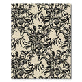 Bold Black Floral Botanical Repeats Rug