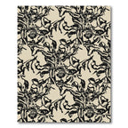 Bold Black Floral Botanical Repeats Rug