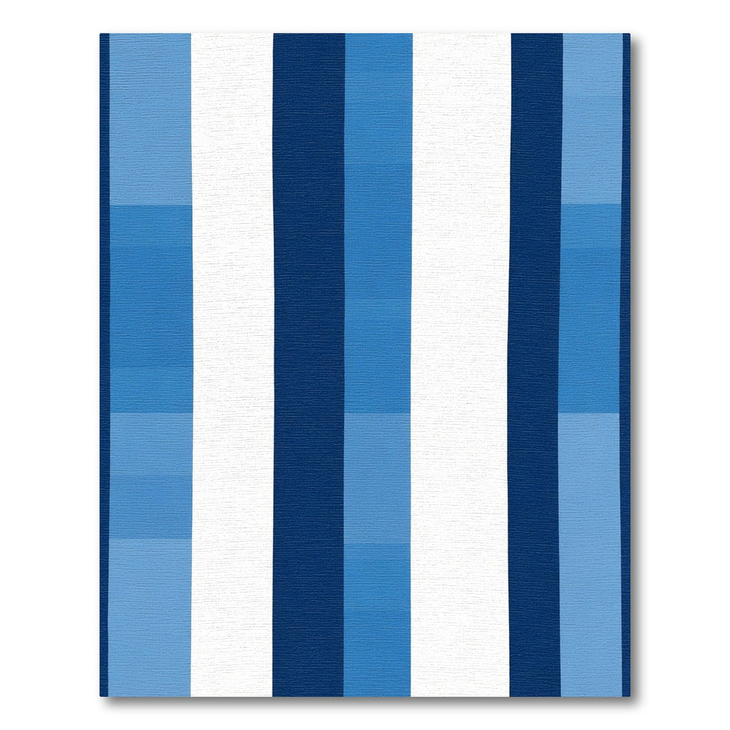 Deep Blues White Vertical Stripe Rug