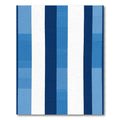 Deep Blues White Vertical Stripe Rug