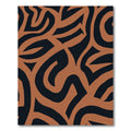 Burnt Orange Black Abstract Curve Rug