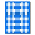 Modern Blue White Plaid Grid Rug