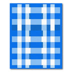 Modern Blue White Plaid Grid Rug