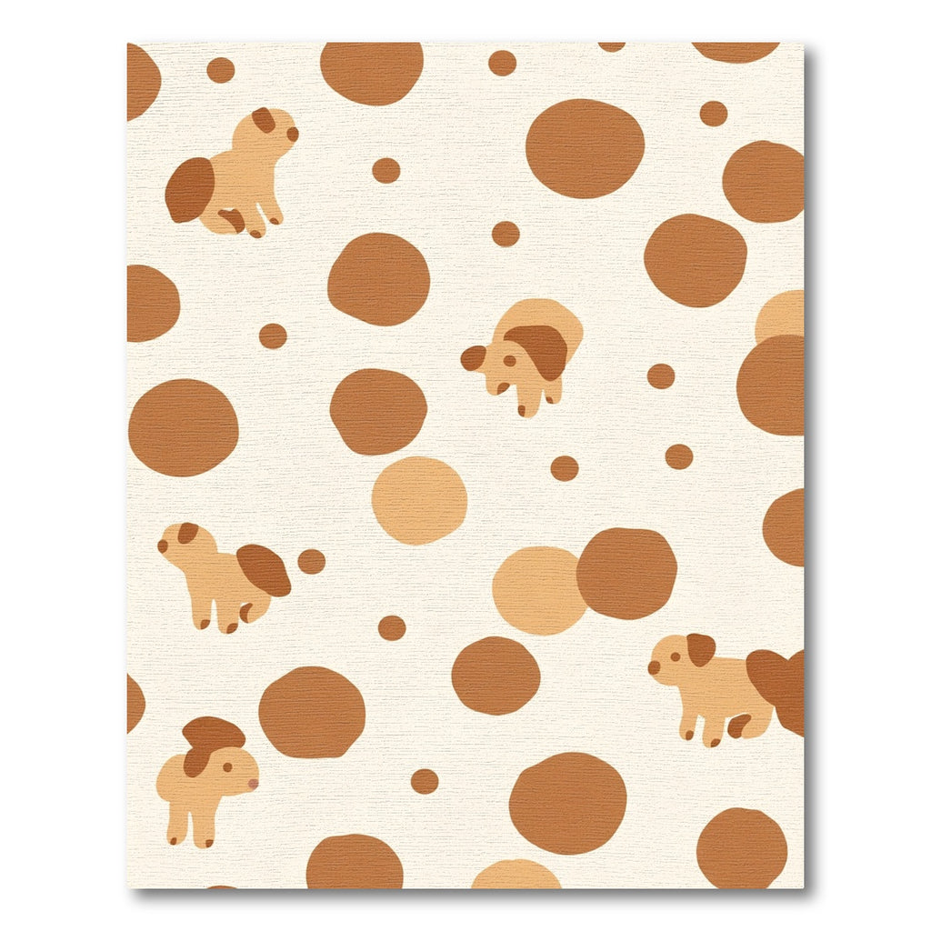 Playful Puppies Brown Dot Whimsy Rug