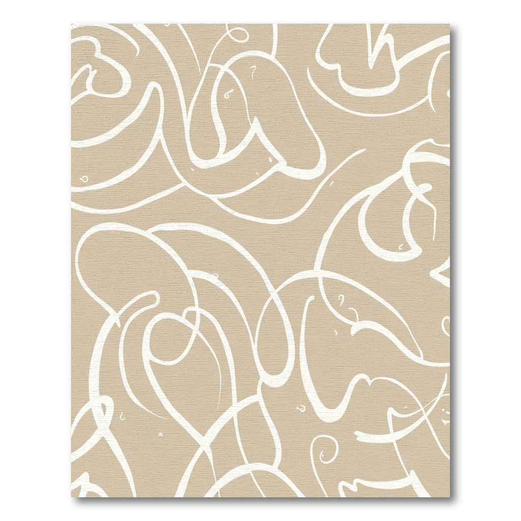 Neutral Swirl Abstract Line Art Rug