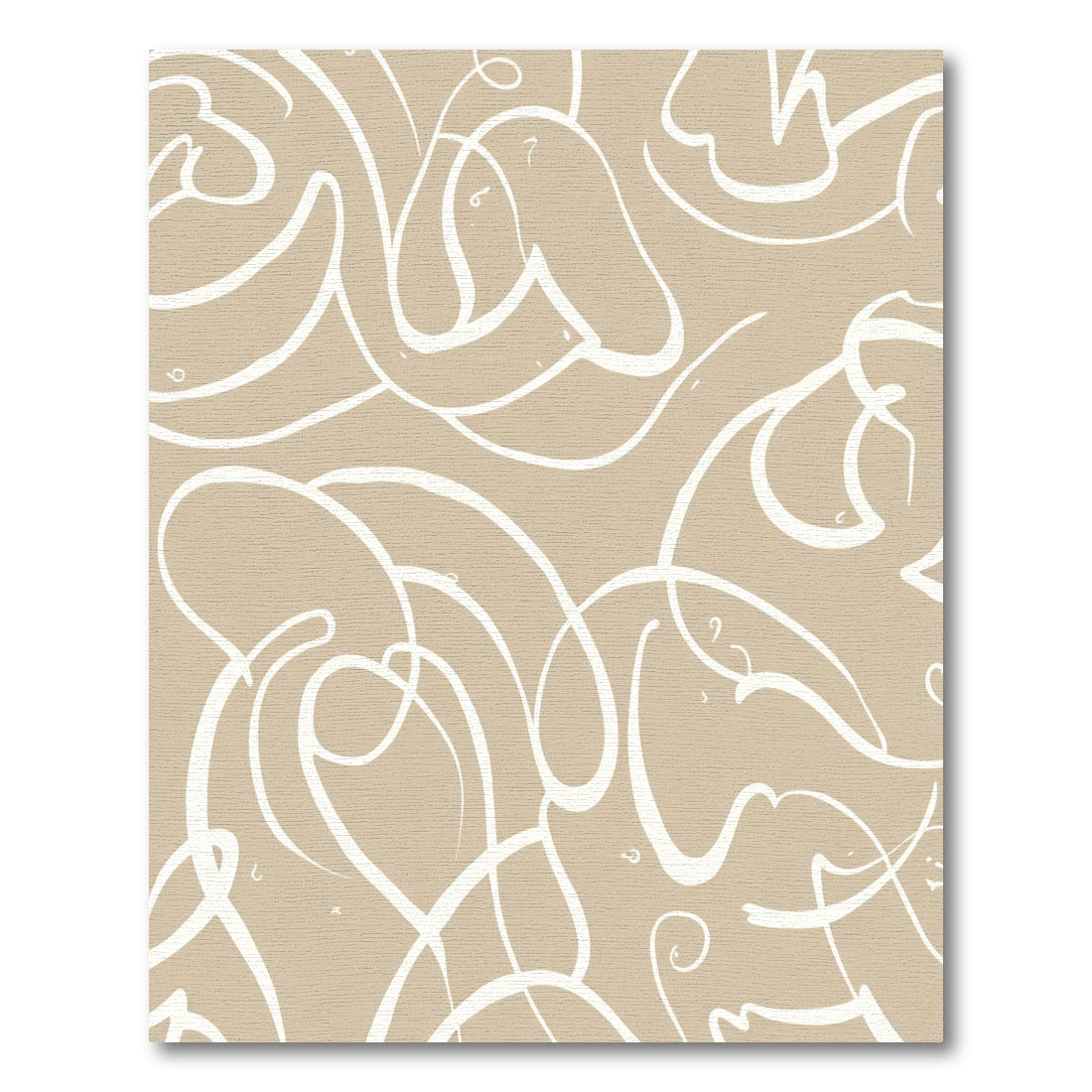 Neutral Swirl Abstract Line Art Rug
