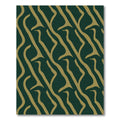 Golden Wavy Strokes Emerald Rug