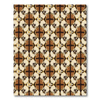 Abstract Ochre Cream Brown Geometric Rug