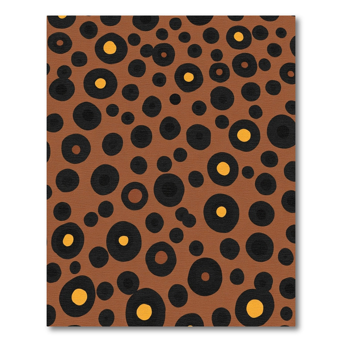 Brown Orange Black Yellow Circles Rug