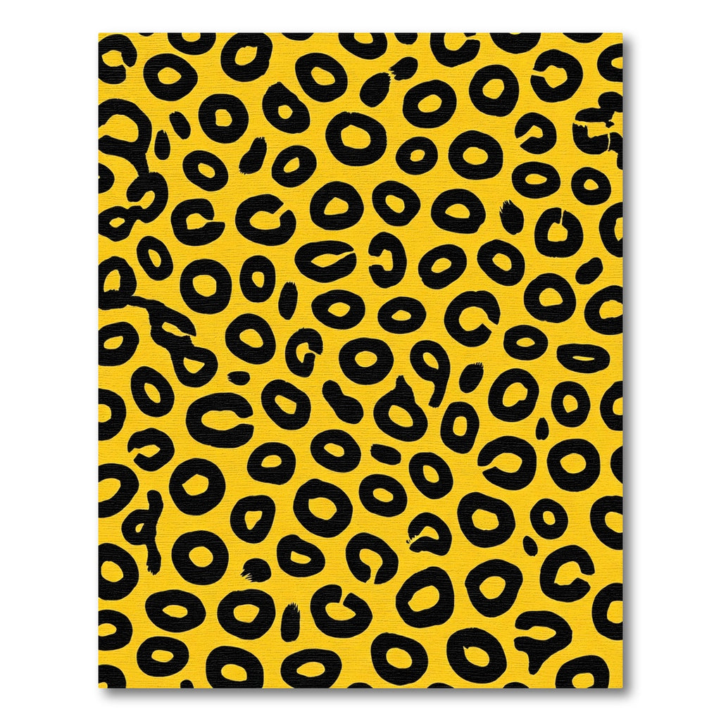Bold Yellow Black Animal Spots Rug