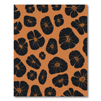 Bold Orange Black Floral Silhouette Rug