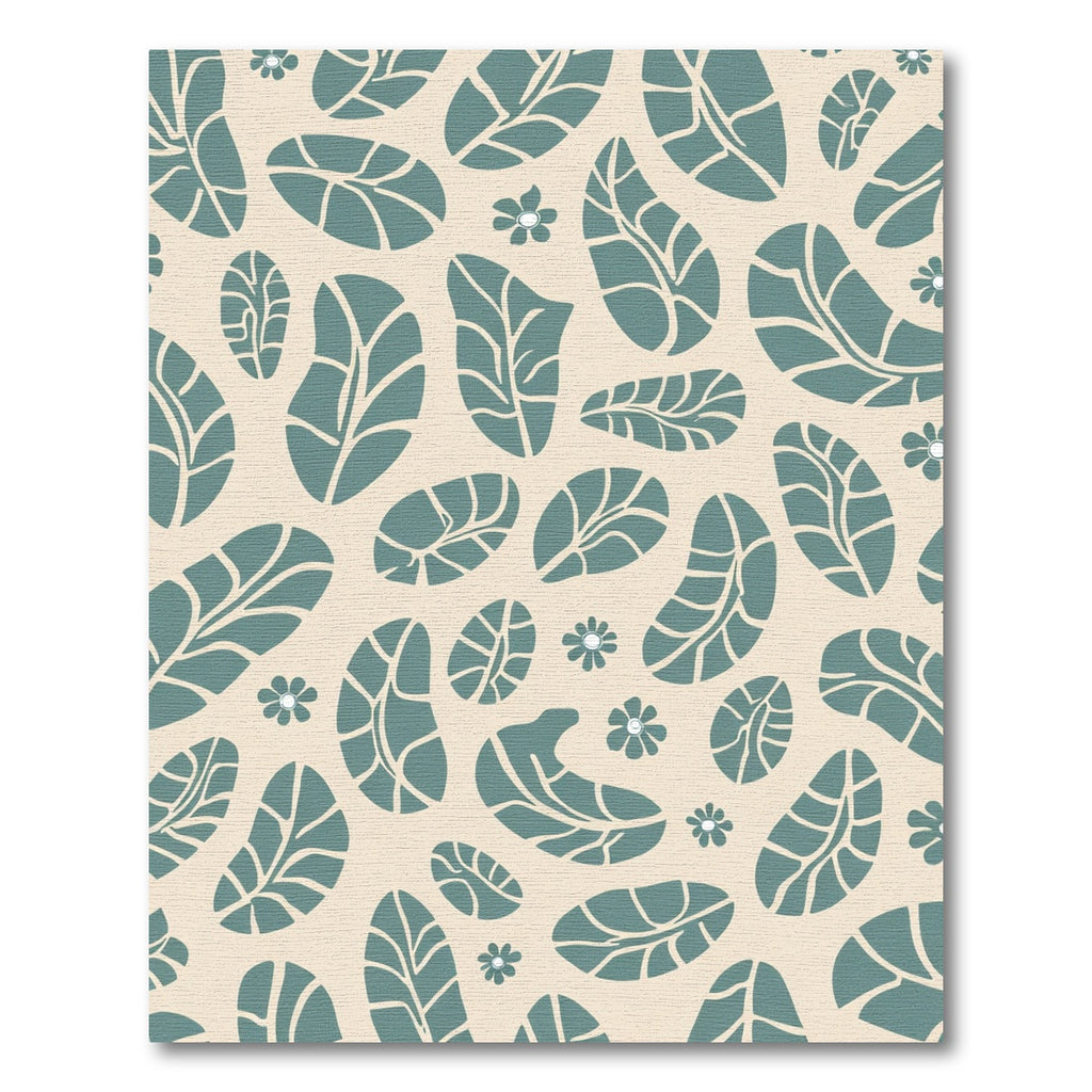 Teal Leafy Floral Scatter Rug