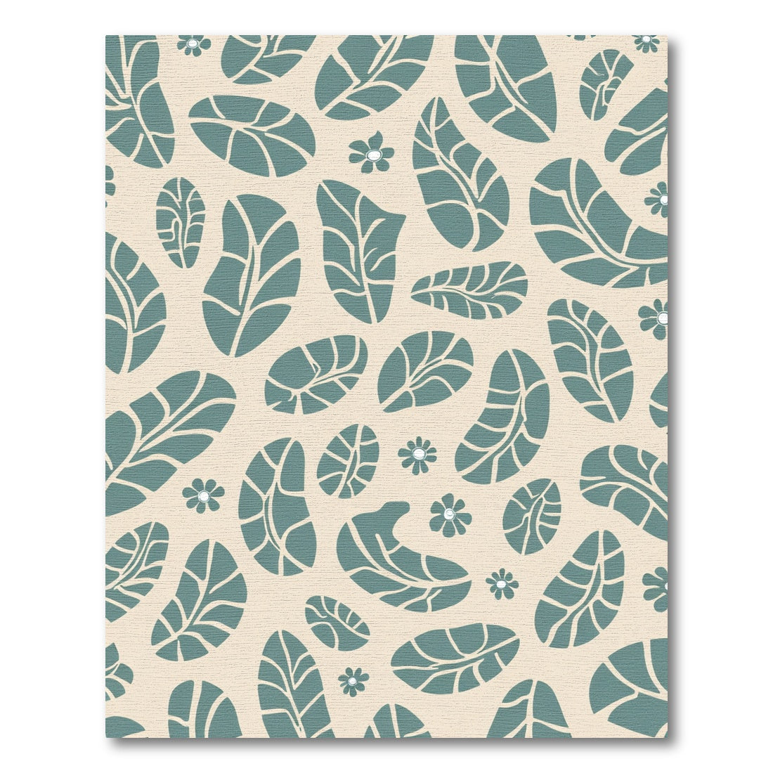 Teal Leafy Floral Scatter Rug