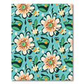 Turquoise Floral Whimsical Garden Medallion Rug