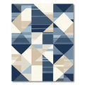 Navy Blue Geometric Intersecting Triangles Rug