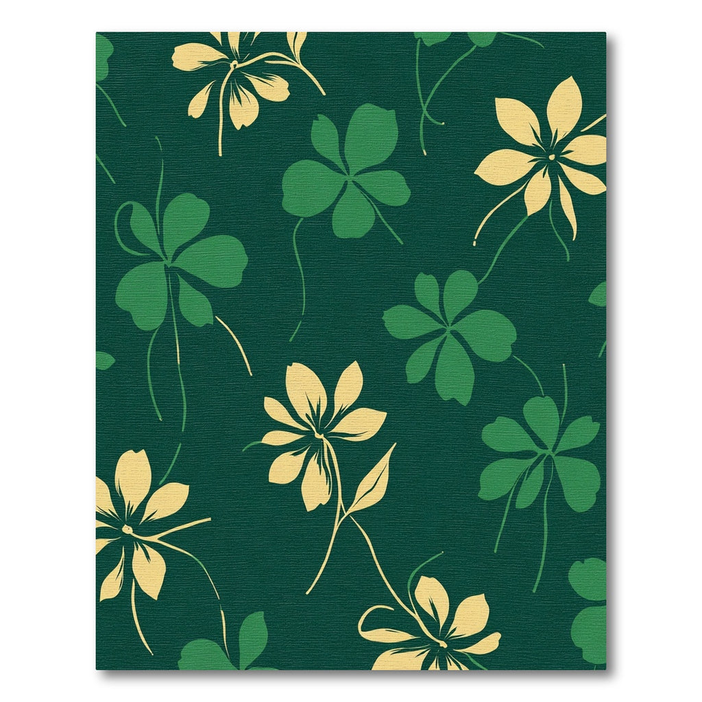 Deep Emerald Green Floral Swirl Rug