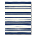 Navy Blue Cream Horizontal Striped Rug
