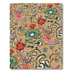 Abstract Crimson Floral Swirls Rug
