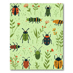 Whimsical Orange Green Bug Garden Rug