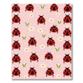 Red Ladybug Daisy Garden Pattern Rug