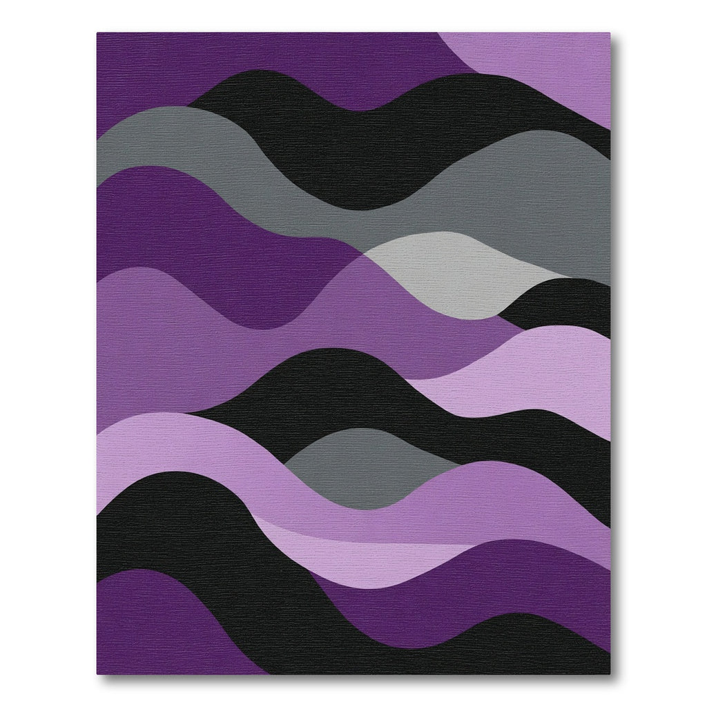 Amethyst Gray Abstract Wave Layers Rug