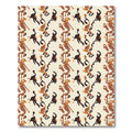 Earthy Brown Abstract Dancing Figures Rug
