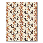 Earthy Brown Abstract Dancing Figures Rug