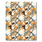Orange Blue Brown Camo Splash Rug