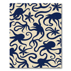 Navy Octopus Tentacle Swirl Rug