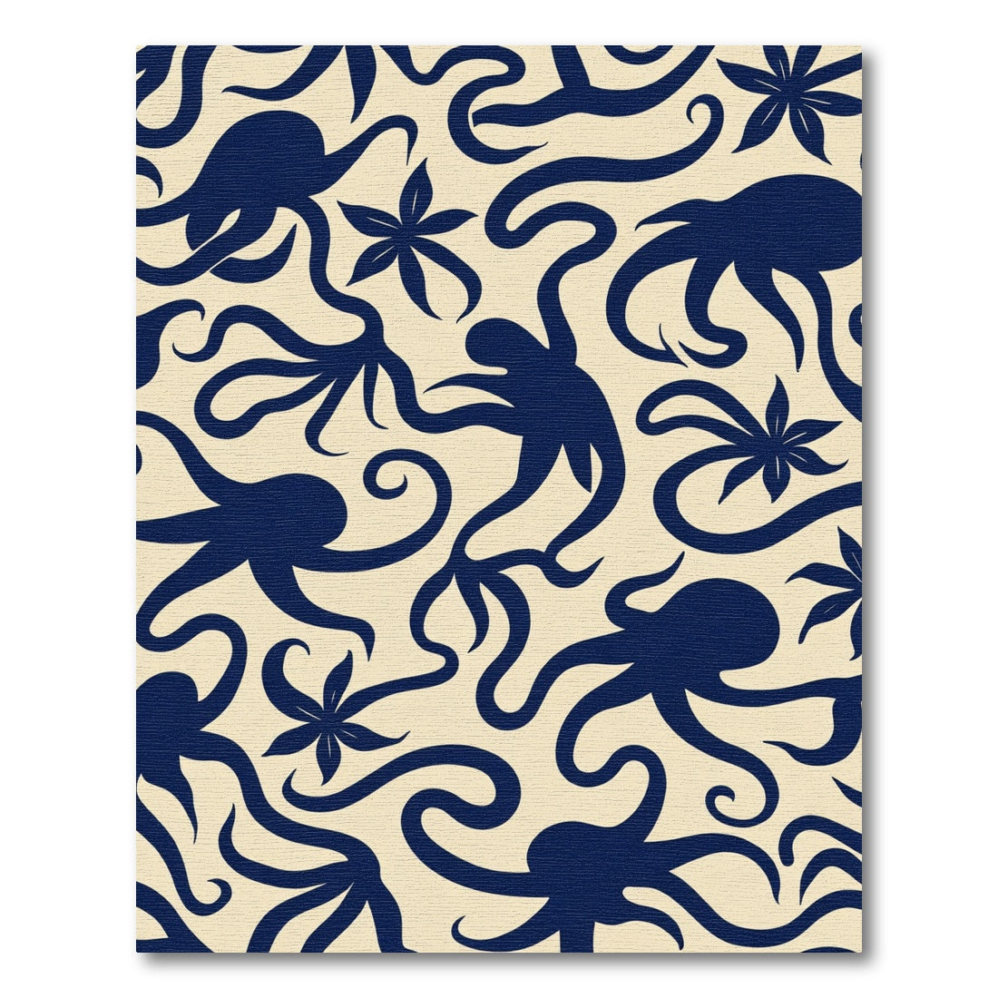 Navy Octopus Tentacle Swirl Rug